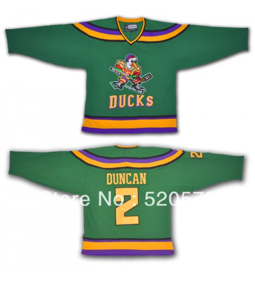 Custom Anaheim Mighty Ducks 2 Tammy Duncan Movie Hockey Jersey Green